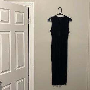 Black Sleeveless Sheer Midi Dress